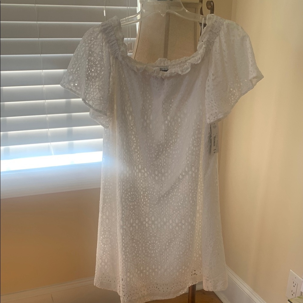 a.n.a. White Eyelet Dress